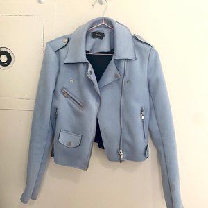 MEMBERS ONLY Blue Suede Moto Jacket